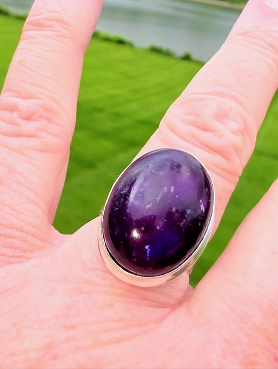 Artisan Jewelry - Purple Labradorite Gemstone Ring In 925 Sterling Silver (7)